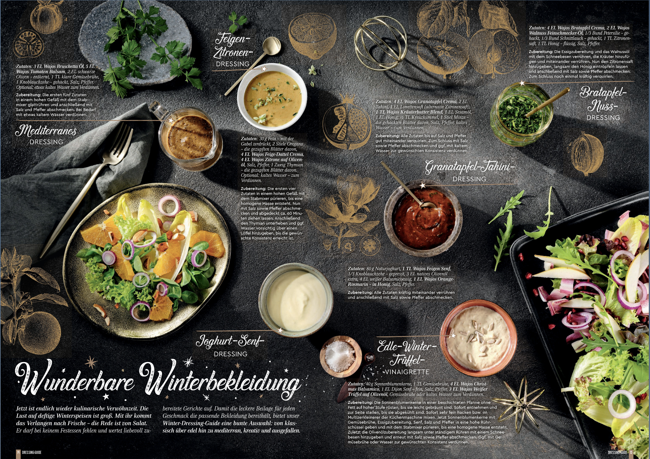 Dressings und Winter-Salat, Food Foto aus Wajos Magazin, Winter 2023